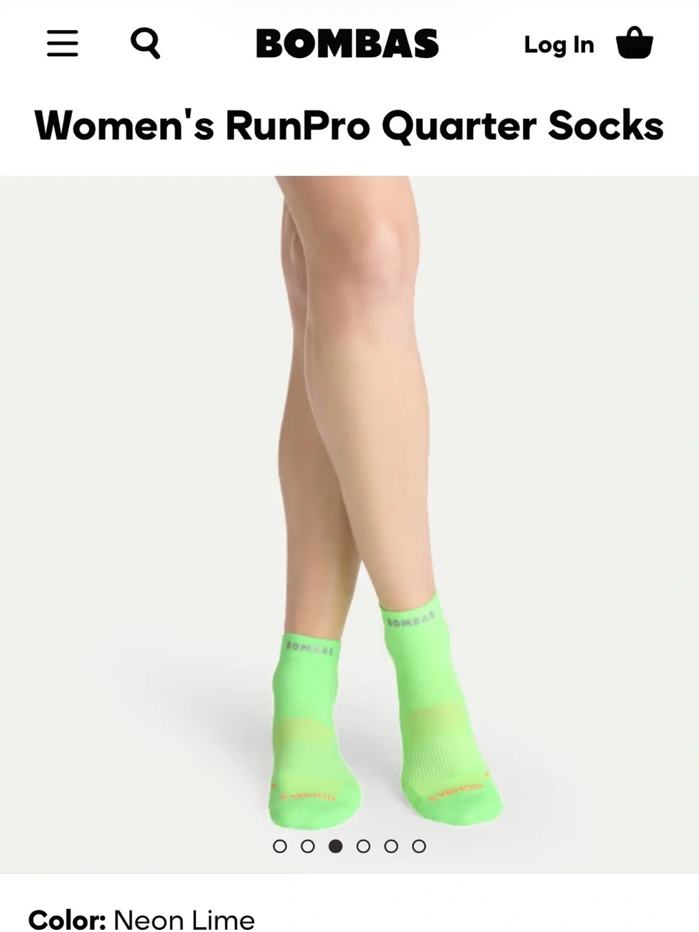 Bombas RunPro Athletic Socks - Lime, White, Black - 3 Pack